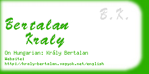 bertalan kraly business card